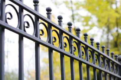 Black Iron Fence Installation